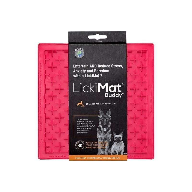 Innovative Pet Lickimat Classic Buddy Slow Feeding Mat for Cats and Dogs - Pink