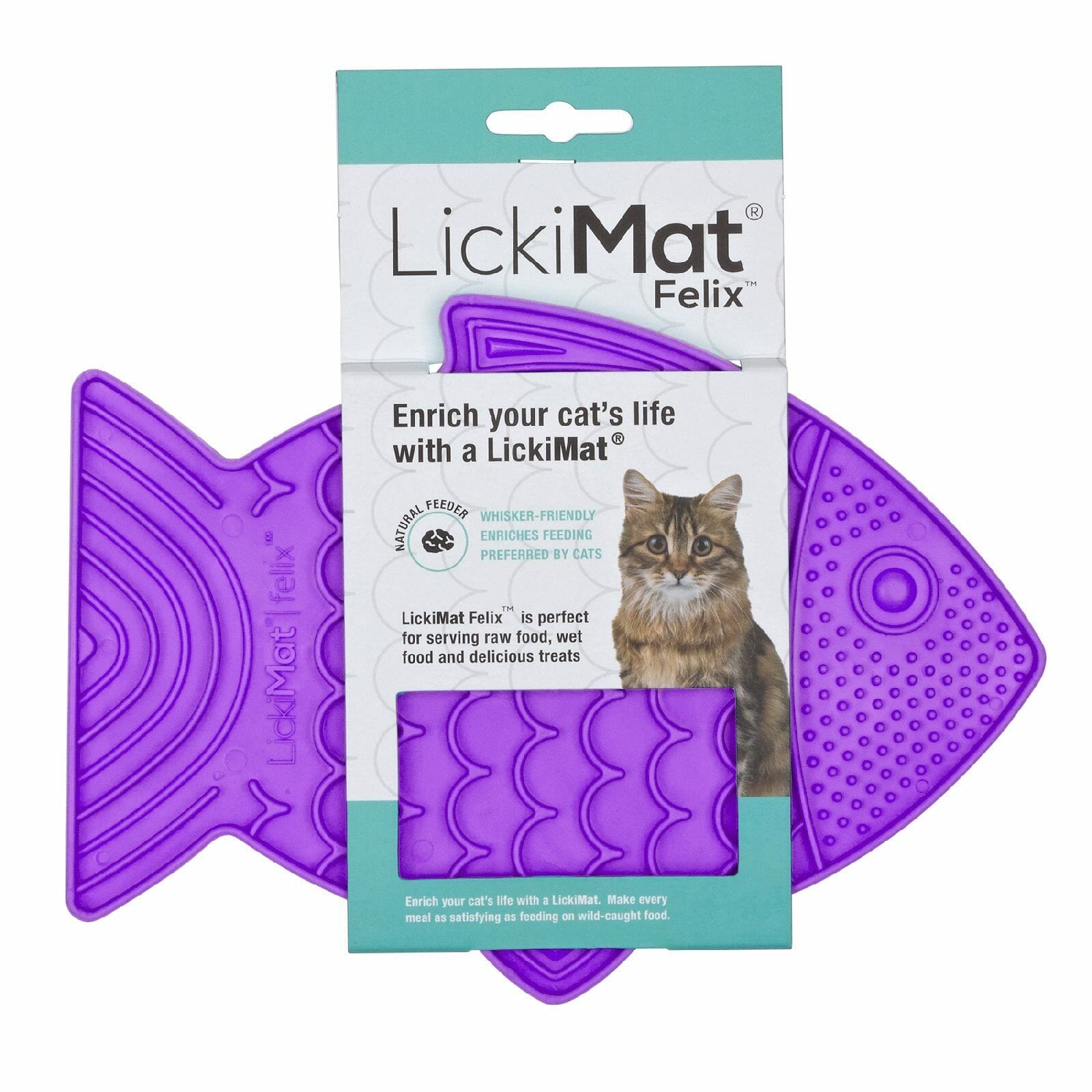Innovative Pet Lickimat Felix Slow Feeding Mat for Cats - Purple