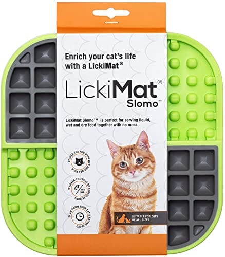 Innovative Pet Lickimat Slowmo Combo Slow Feeding Mat for Cats - Green