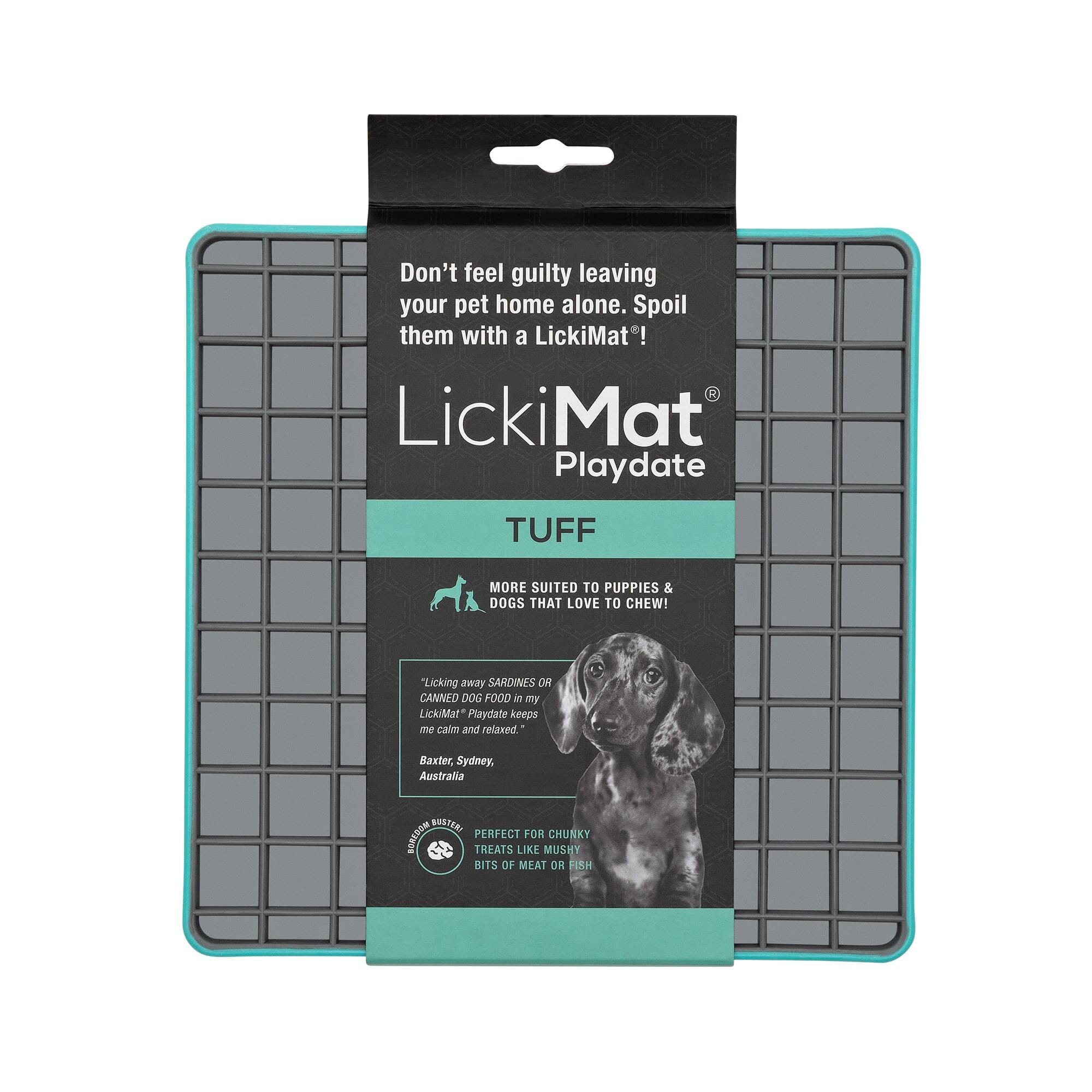 Innovative Pet Lickimat Tuff Playdate Slow Feeding Mat for Dogs - Turquise