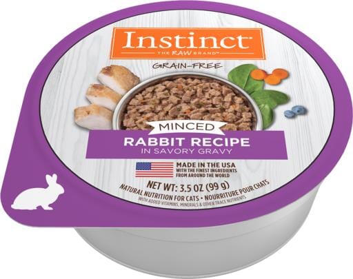 Instinct Adult Grain Free Minced Recipe with Real Rabbit Natural Cat food Cups