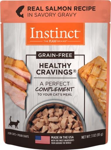 Instinct Healthy Cravings Grain-Free Salmon Wet Cat Food Pouches - 3 Oz - Case of 24