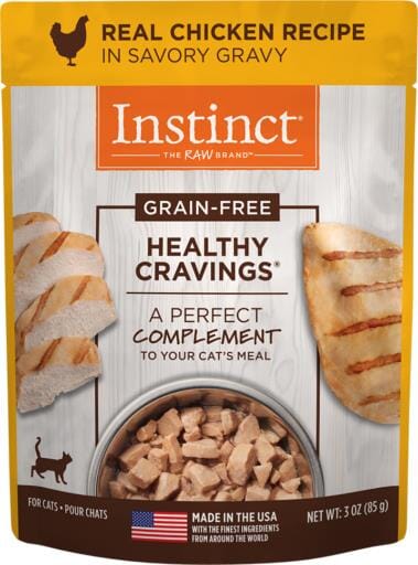 Instinct Healthy Cravings Grain Free Tender Chicken Recipe Meal Topper Pouches for Cats