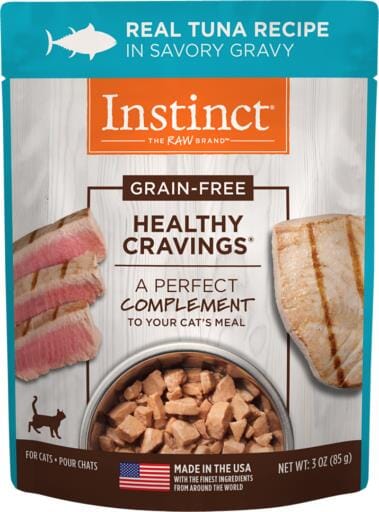 Instinct Healthy Cravings Grain Free Tender Tuna Recipe Meal Topper Pouches for Cats