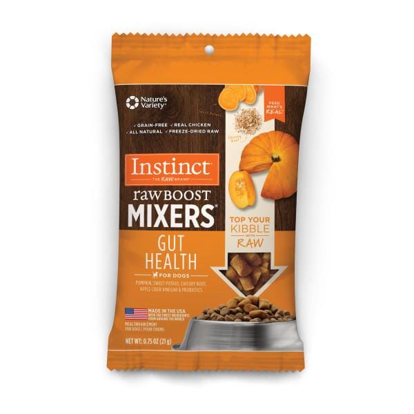 Instinct Raw Boost Mixers Gut Health Freeze-Dried Dog Food Toppers - .75 Oz - 8 Pack