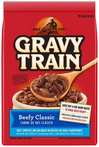 JB Smuckers Delmonte Gravy Train Beefy Classic Dry Dog Food - 14 Lbs