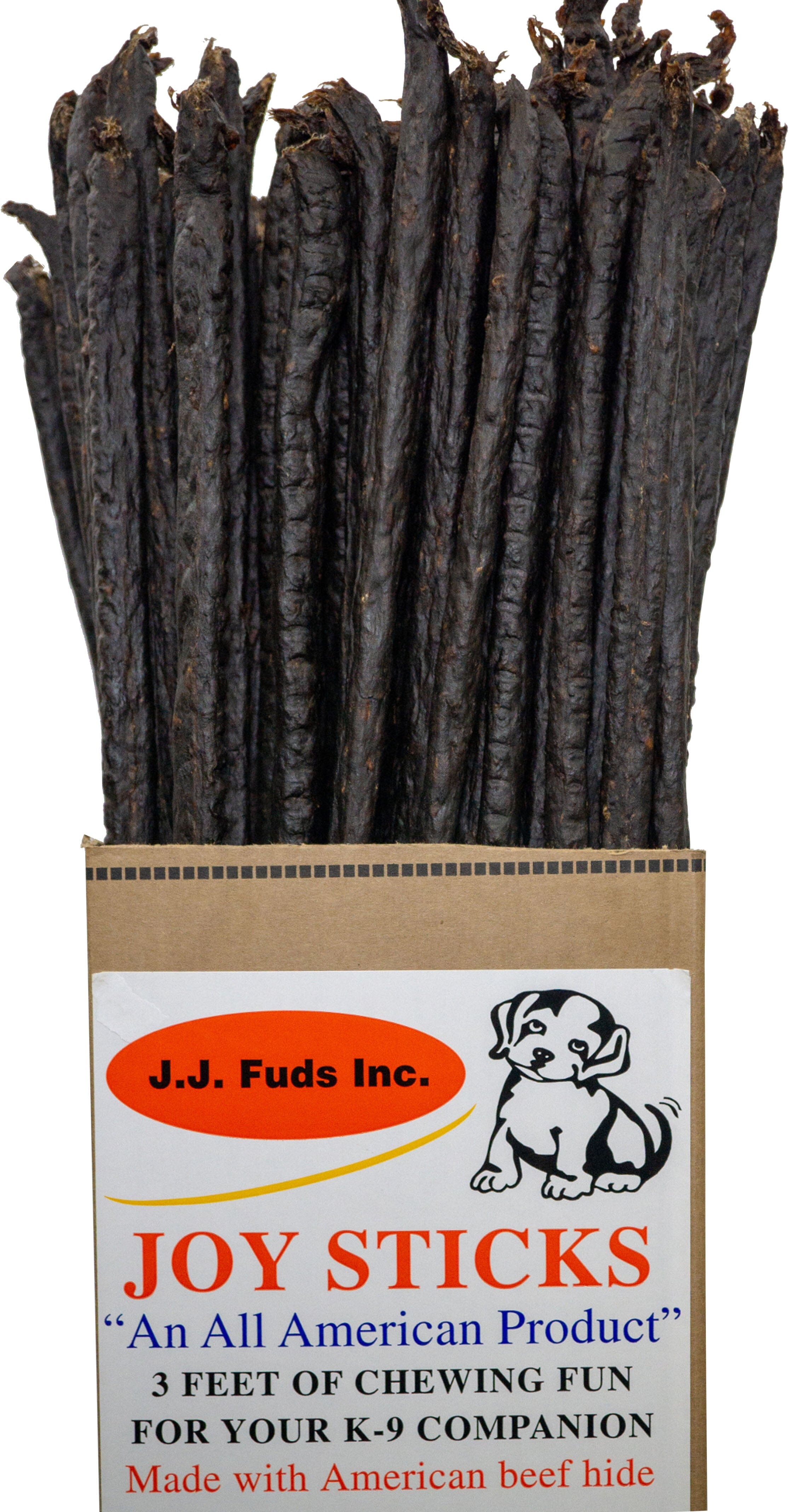 J.J. Fuds 3 Ft Chew Sticks Display Natural Dog Chews - Beef - 36 In - 80 Count