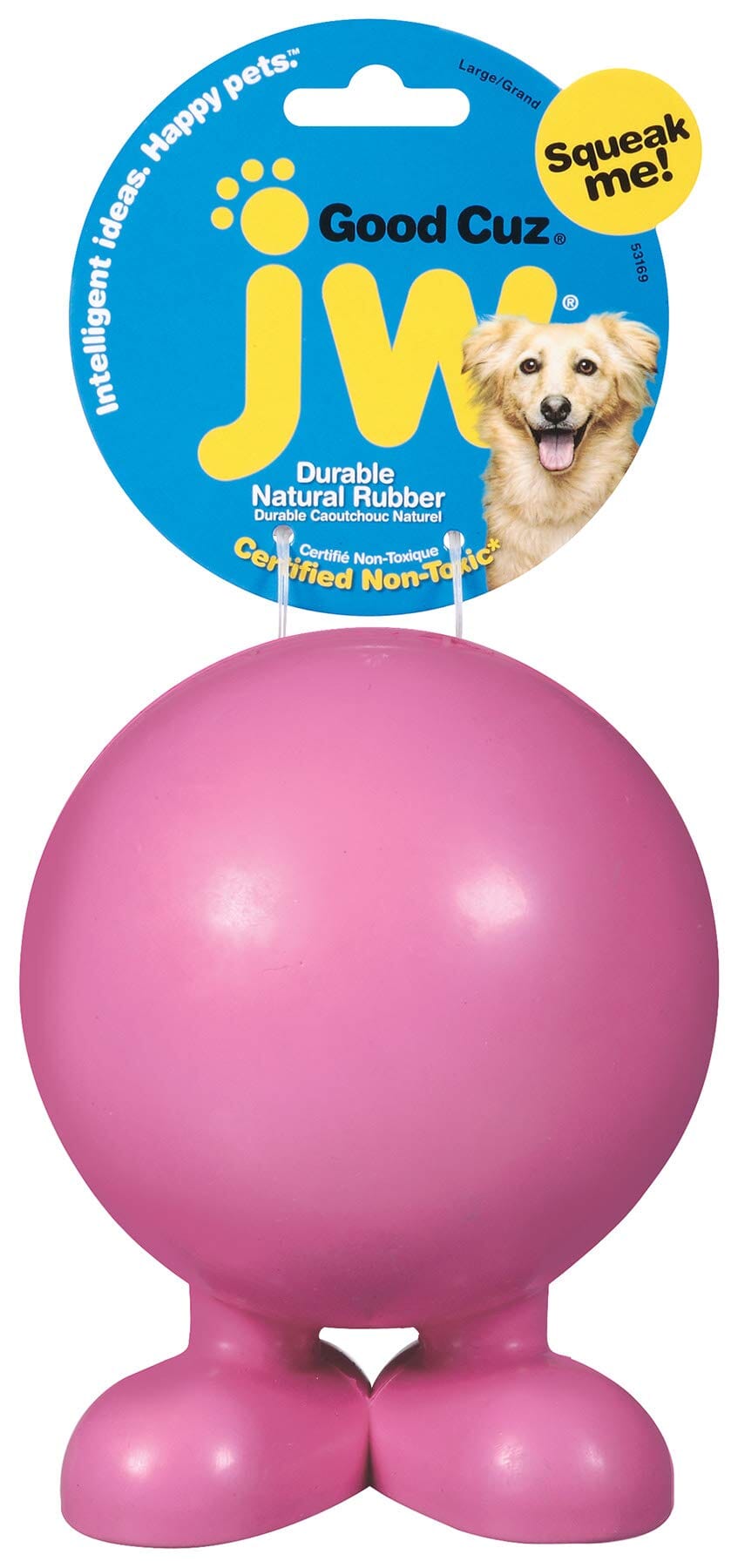 JW Pet Good Cuz Rubber Squeaker Dog Toy - Large