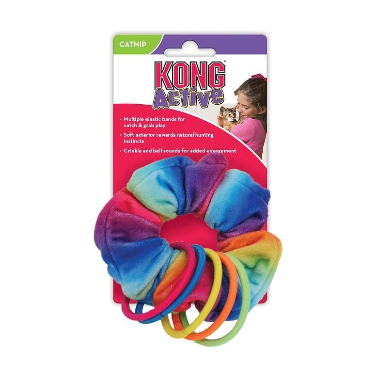 Kong Active Cat Scrunchie Crinkle Multi-Colored Catnip Cat Toy