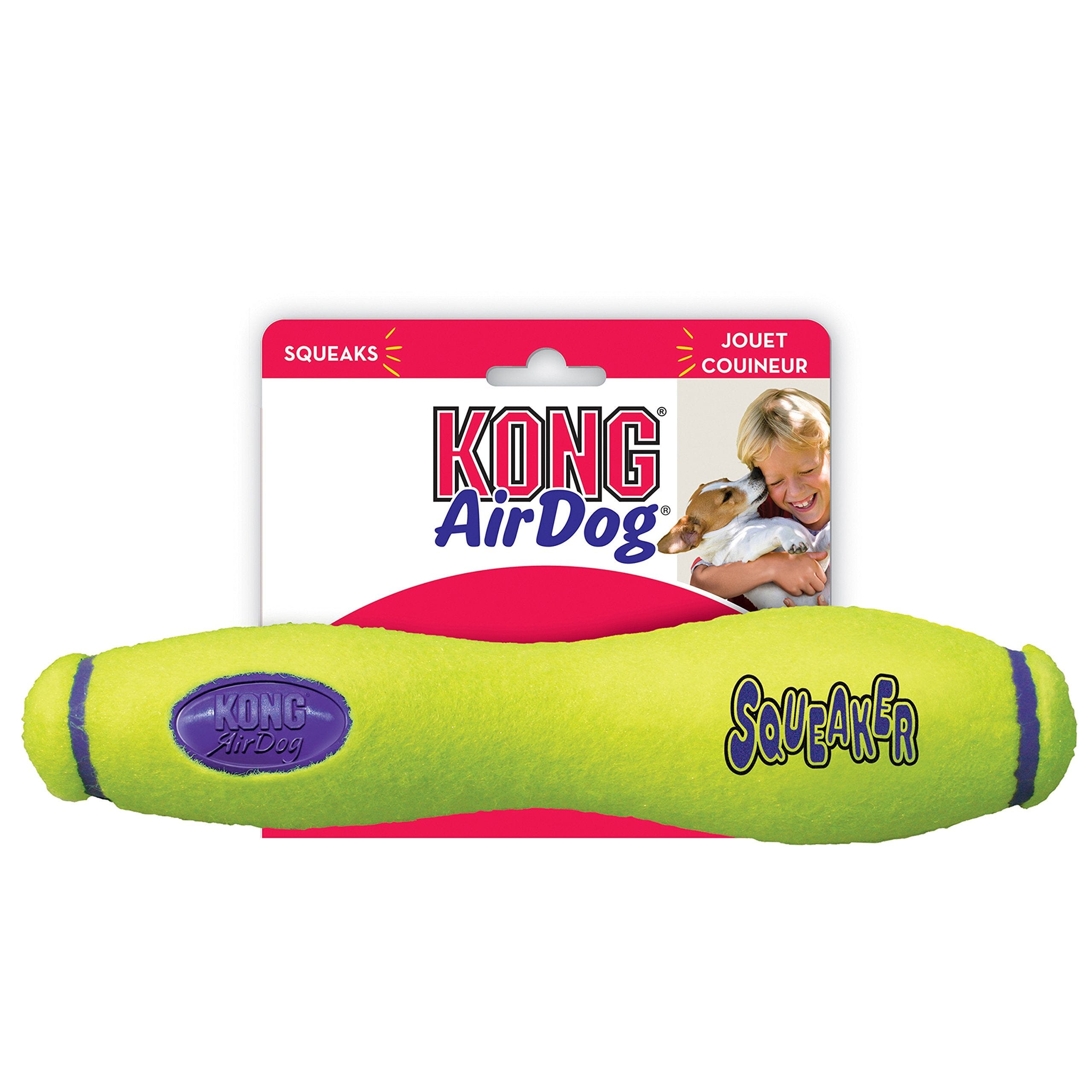 Kong AirDog Squeaker Stick Tennis Felt Fetch Dog Toy - Large
