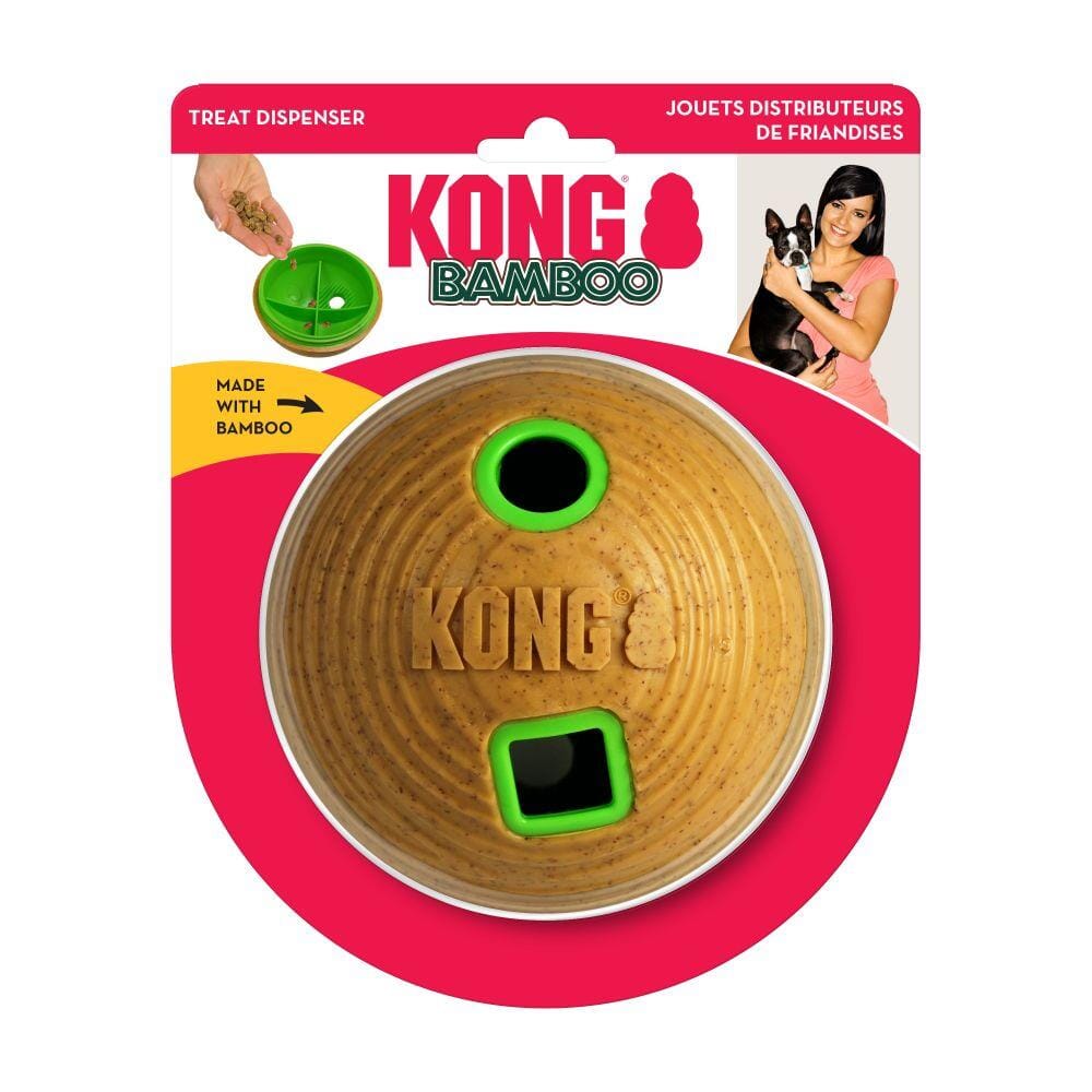 Kong Bamboo Treat Dispensing Feeder Ball Dog Toy - Medium