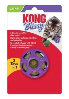 Kong Blissy Moon 2-in-1 Rubber and Catnip Ball Cat Toy - Medium