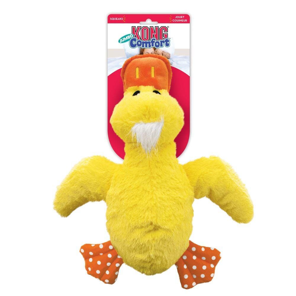 Kong Comfort Duck Crinkle and Squeak Plush Dog Toy - Assorted - Jumbo - X-Large