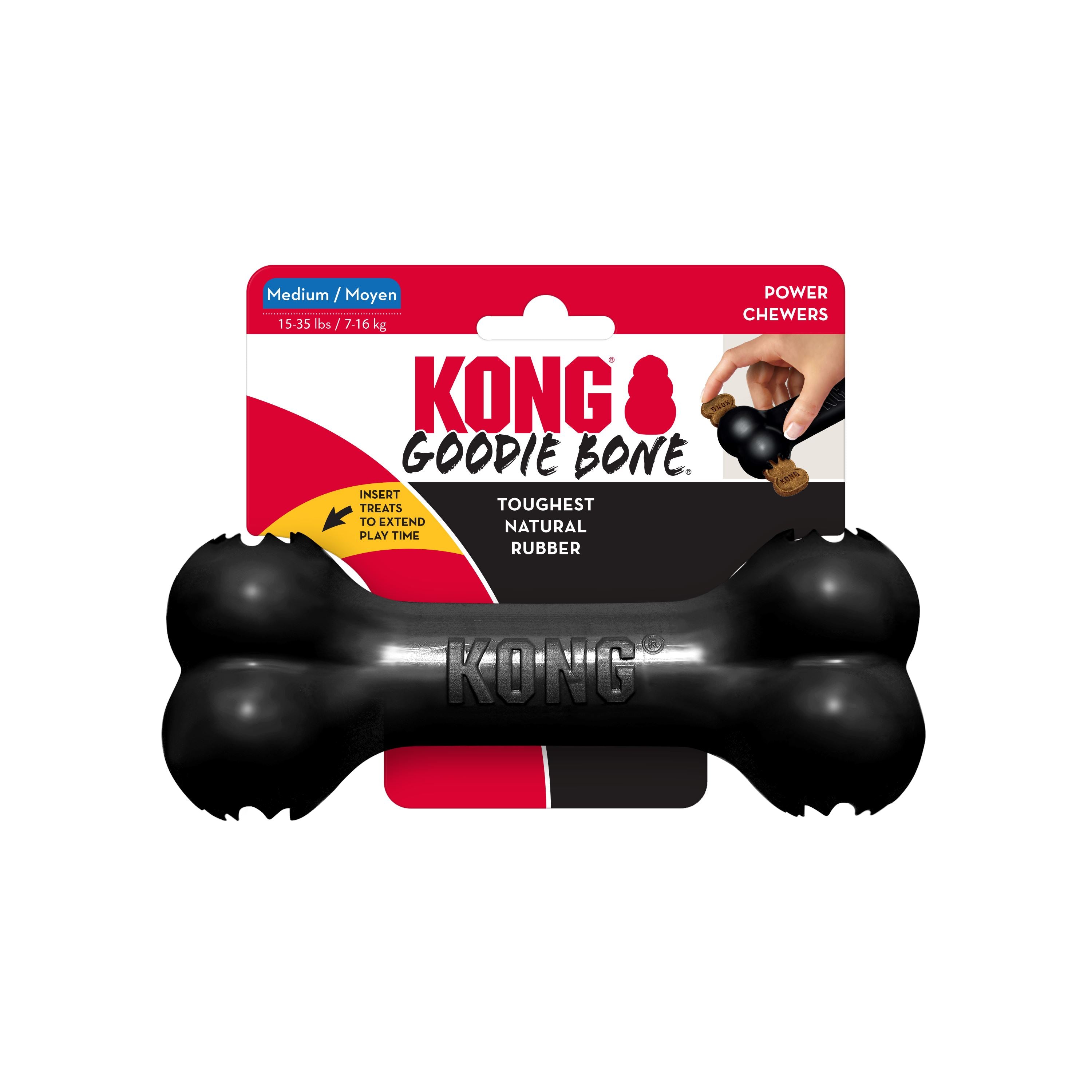 Kong Extreme Goodie Bone Toughest Natural Rubber Dog Toy - Black - Large