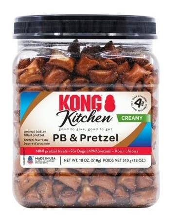 Kong Kitchen Creamy Pretzel Dog Biscuits Treats - 18 Oz