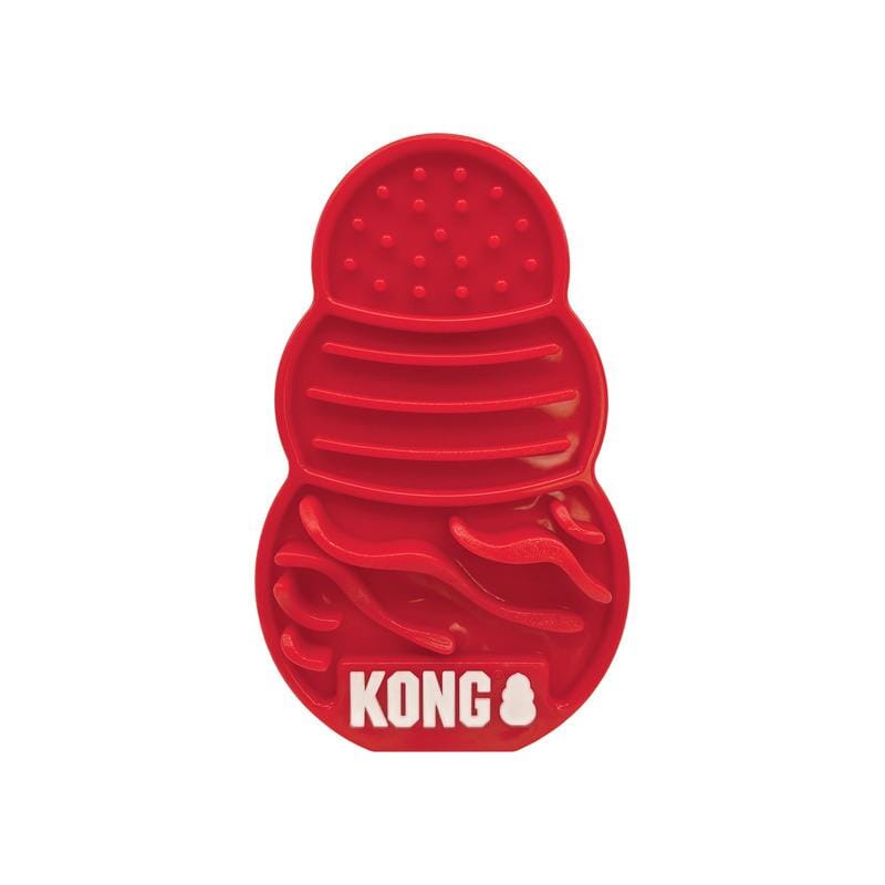 Kong Licks Slow Feeding and Suction Gripping Food Mat - Red - Large