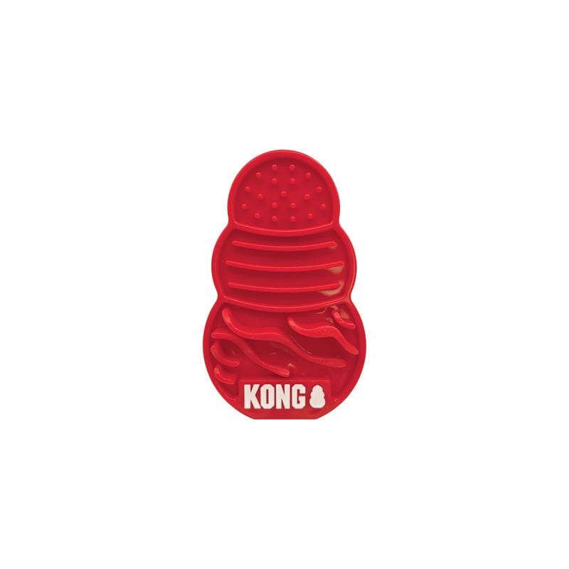 Kong Licks Slow Feeding and Suction Gripping Food Mat - Red - Small