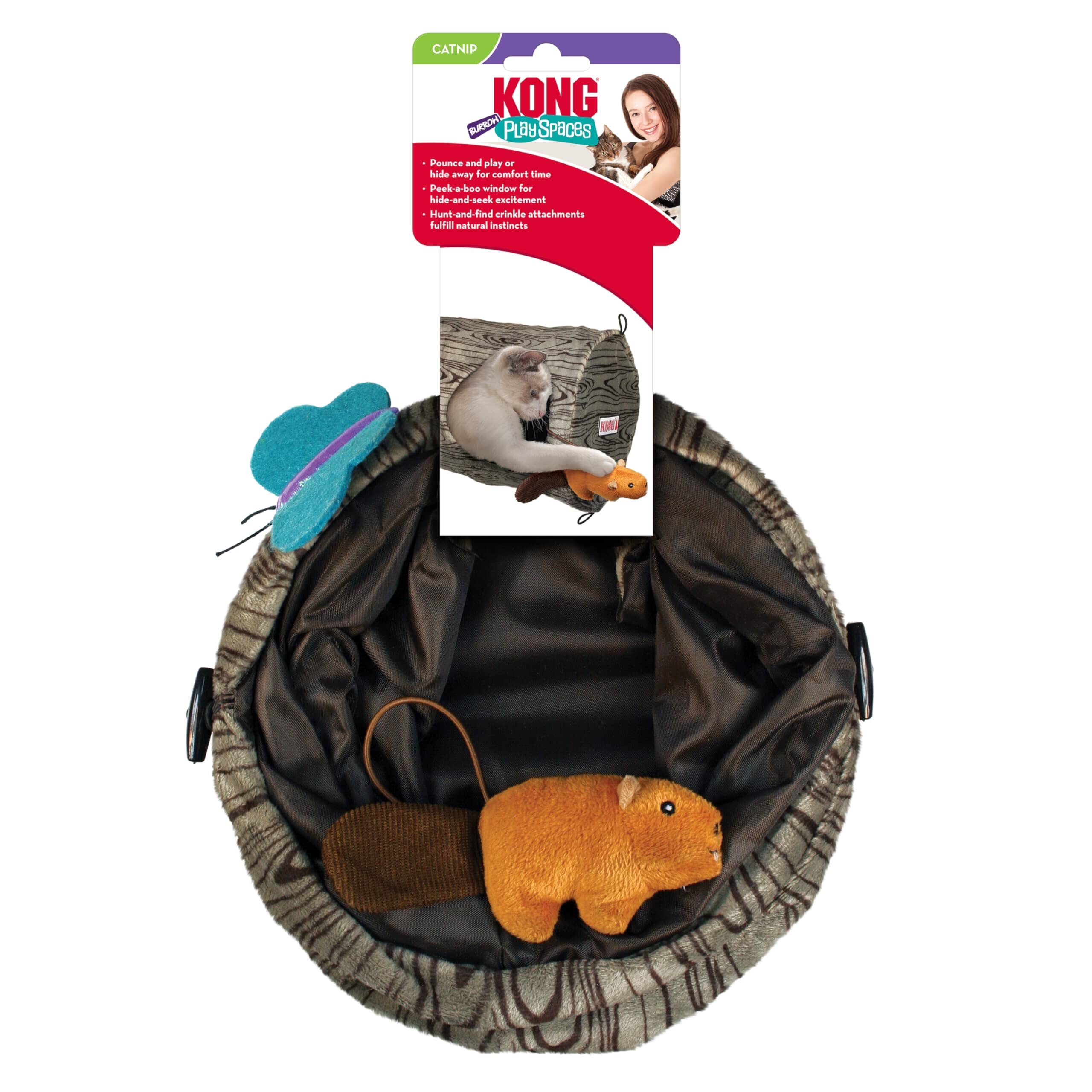 Kong Play Spaces Burrow Pop-Open Travel Cat Tunnel