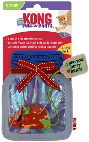 Kong Pull-a-Partz Jamz' Fruity Mouse 2-Piece Crinkle and Catnip Cat Toy