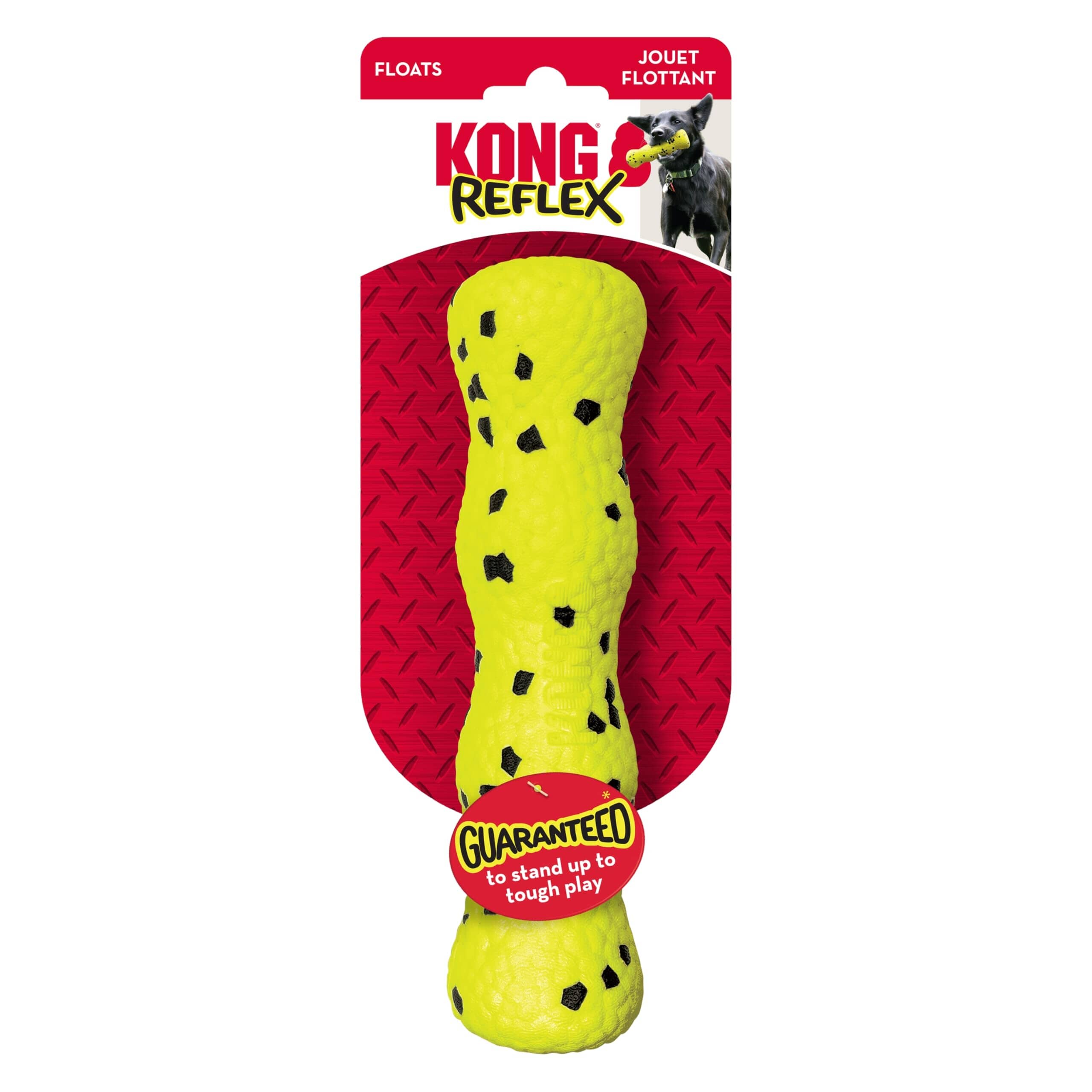 Kong Reflex Stick Fetch and Floating Dog Toy - Yellow - Medium