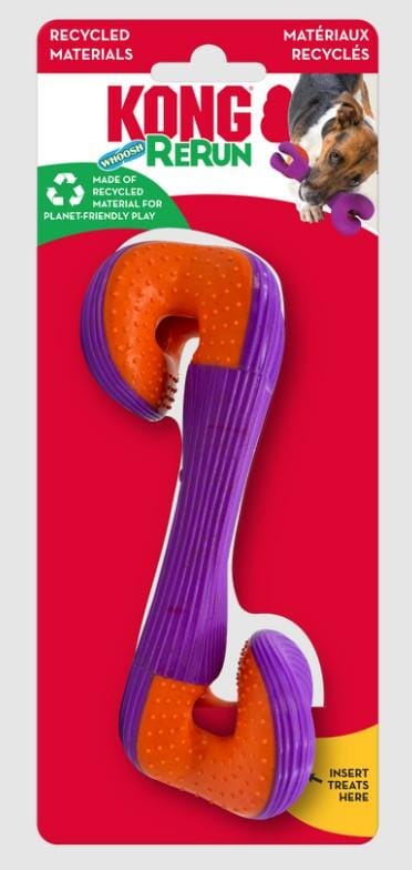Kong Rerun Whoosh Bone Treat Inserting and Dental Textured Fetch Dog Toy - Medium/Large