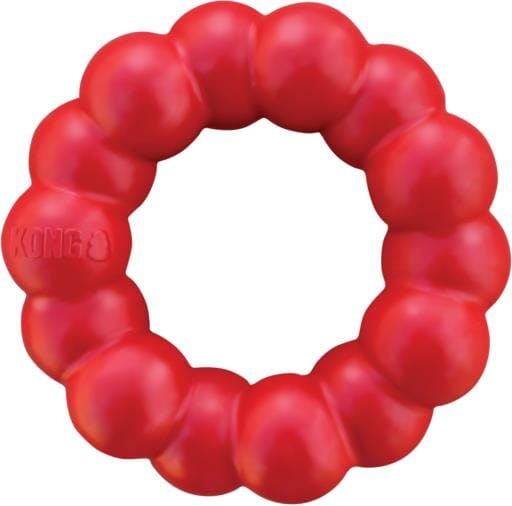 Kong Ring Durable Fetch and Chew Natural Rubber Dog Toy - Red - X-Large