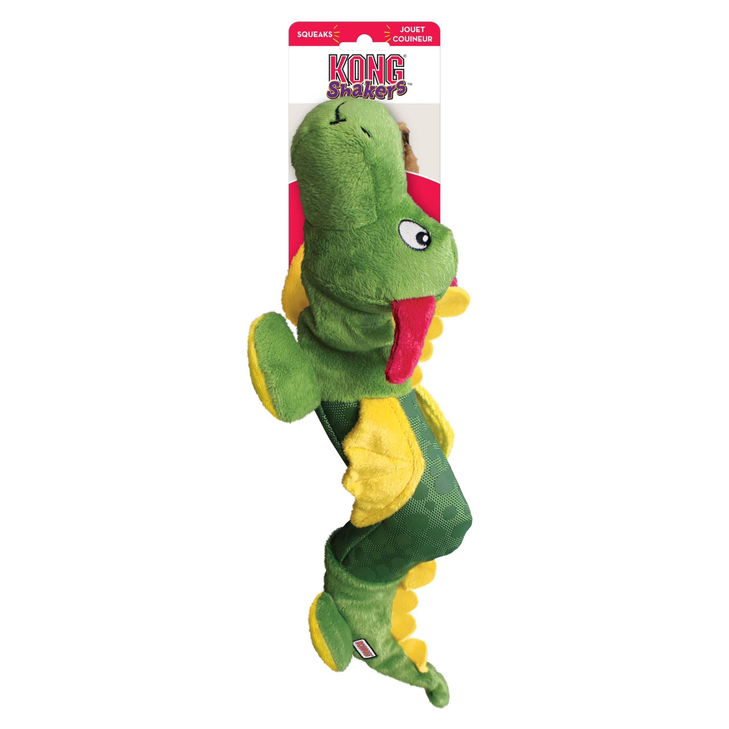 Kong Shakers Dragon Squeak and Plush Nylon Dog Toy - Large/X-Large
