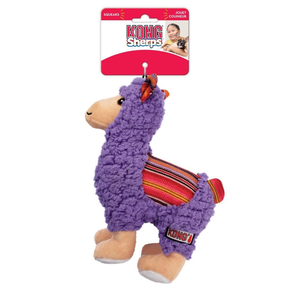 Kong Sherps Llama Cozie Squeak and Plush Dog Toy - Medium