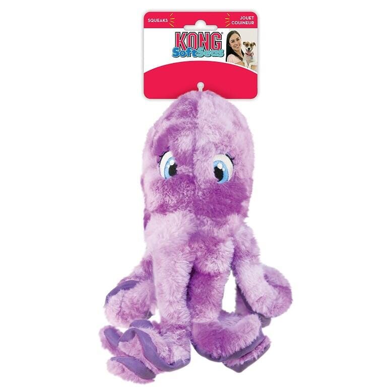 Kong Softseas Octopus Crinkle Squeak and Plush Dog Toy - Large