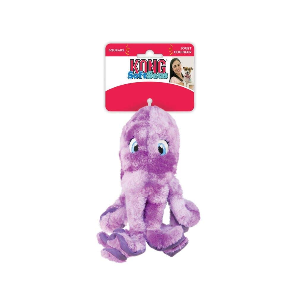 Kong Softseas Octopus Crinkle Squeak and Plush Dog Toy - Small