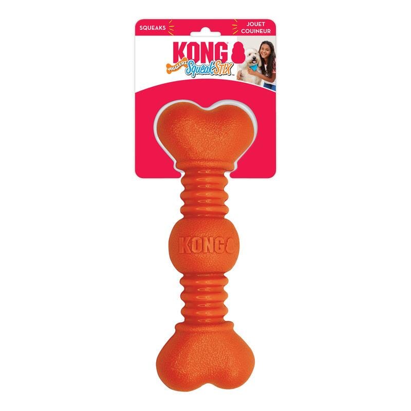 Kong Squeakstix Wigglerz Squeak and Fetch Dog Toy - Large