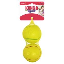 Kong Squeezz Tennis Balls Fetch and Squeak Rubber Dog Toys - Assorted - Large