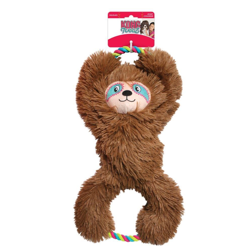 Kong Tuggz Sloth Internally Roped Squeak and Plush Dog Toy - X-Large