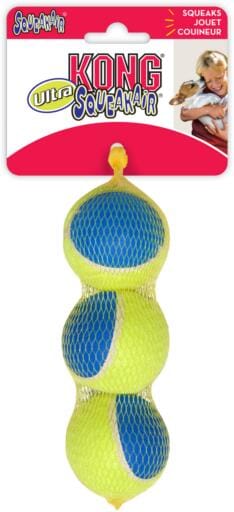 Kong Ultra SkueakAir Ball Fetch Dog Toy - Medium - 3 Pack