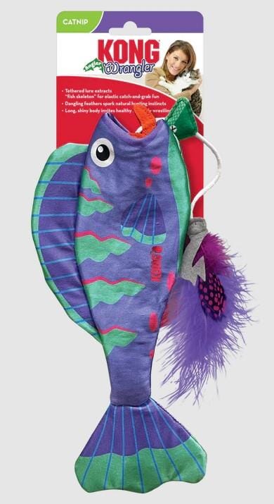 Kong Wrangler Angler Fish Crinkle and Rattle Catnip Cat Toy