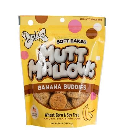 Lazy Dog Mutt Mallow Banana Buddies Soft Baked Dog Treats - 5 Oz