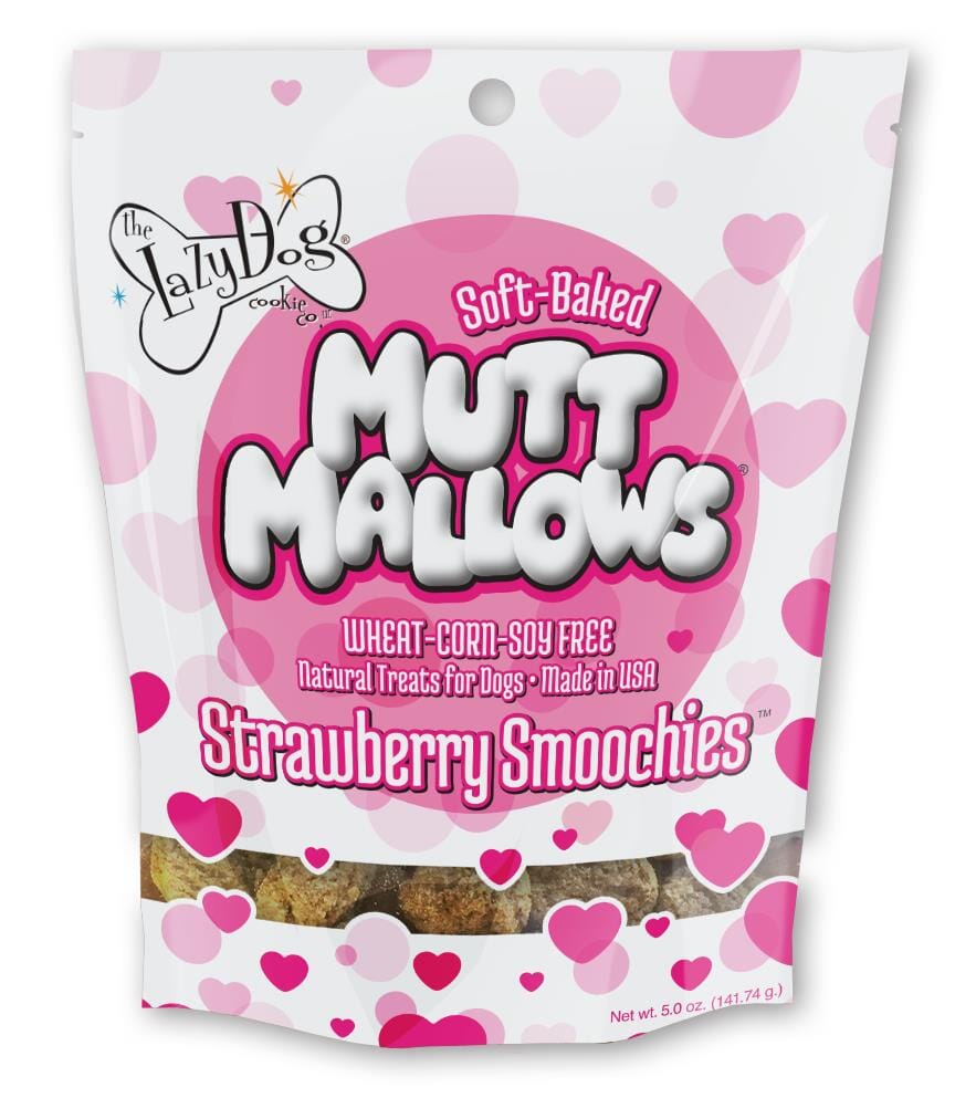 Lazy Dog Mutt Mallow Strawberry Smoochies Soft Baked Dog Treats - 5 Oz