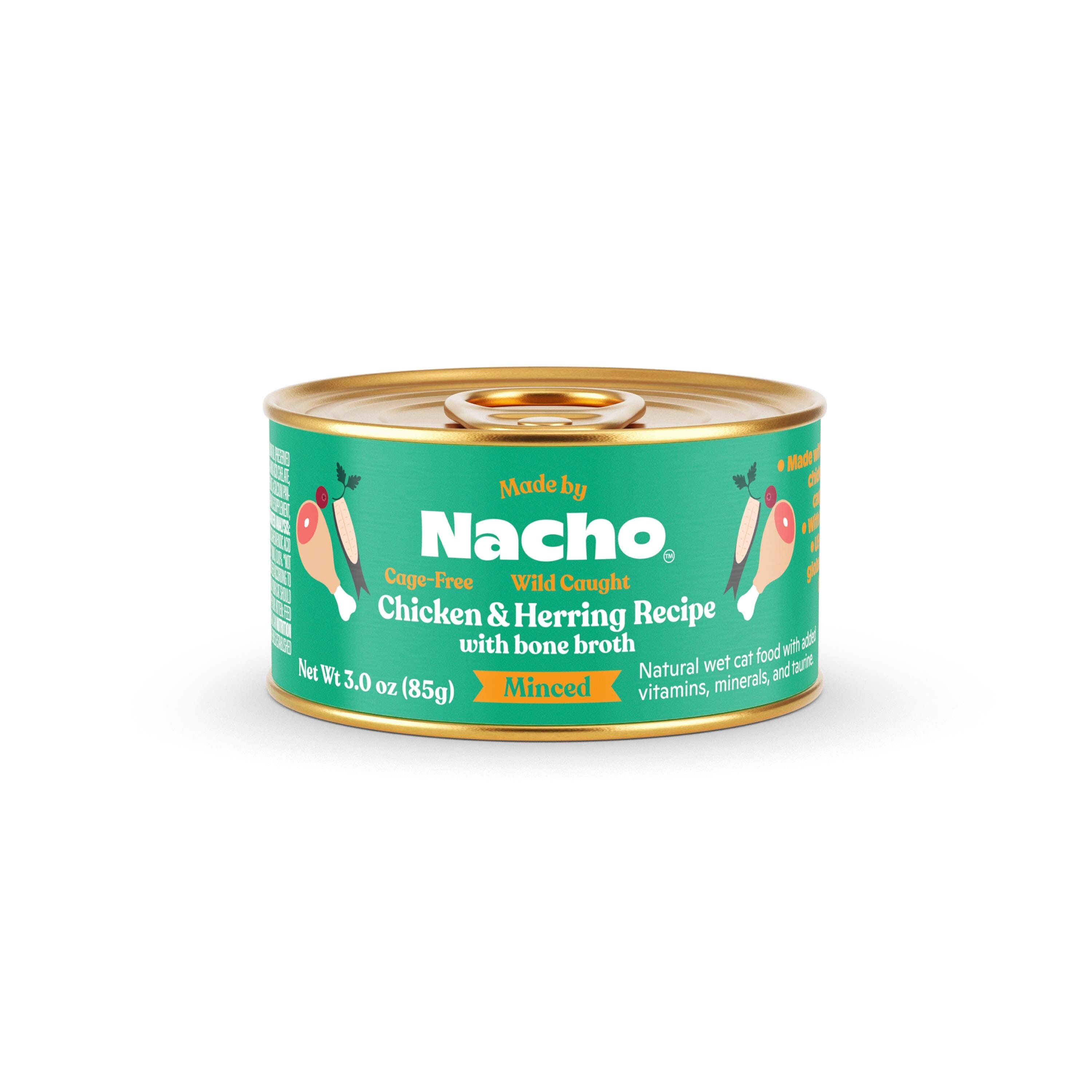 Made by Nacho Chicken and Herring Minced Canned Cat Food - 3 Oz - Case of 24