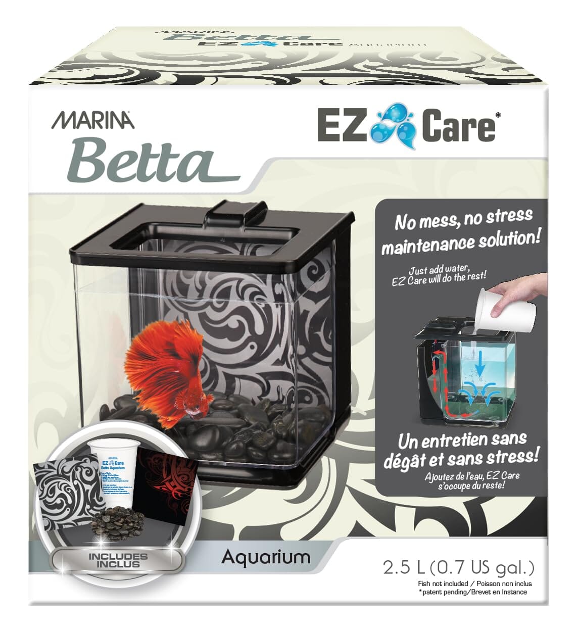 Marina Betta EZ Care Aquarium - Black