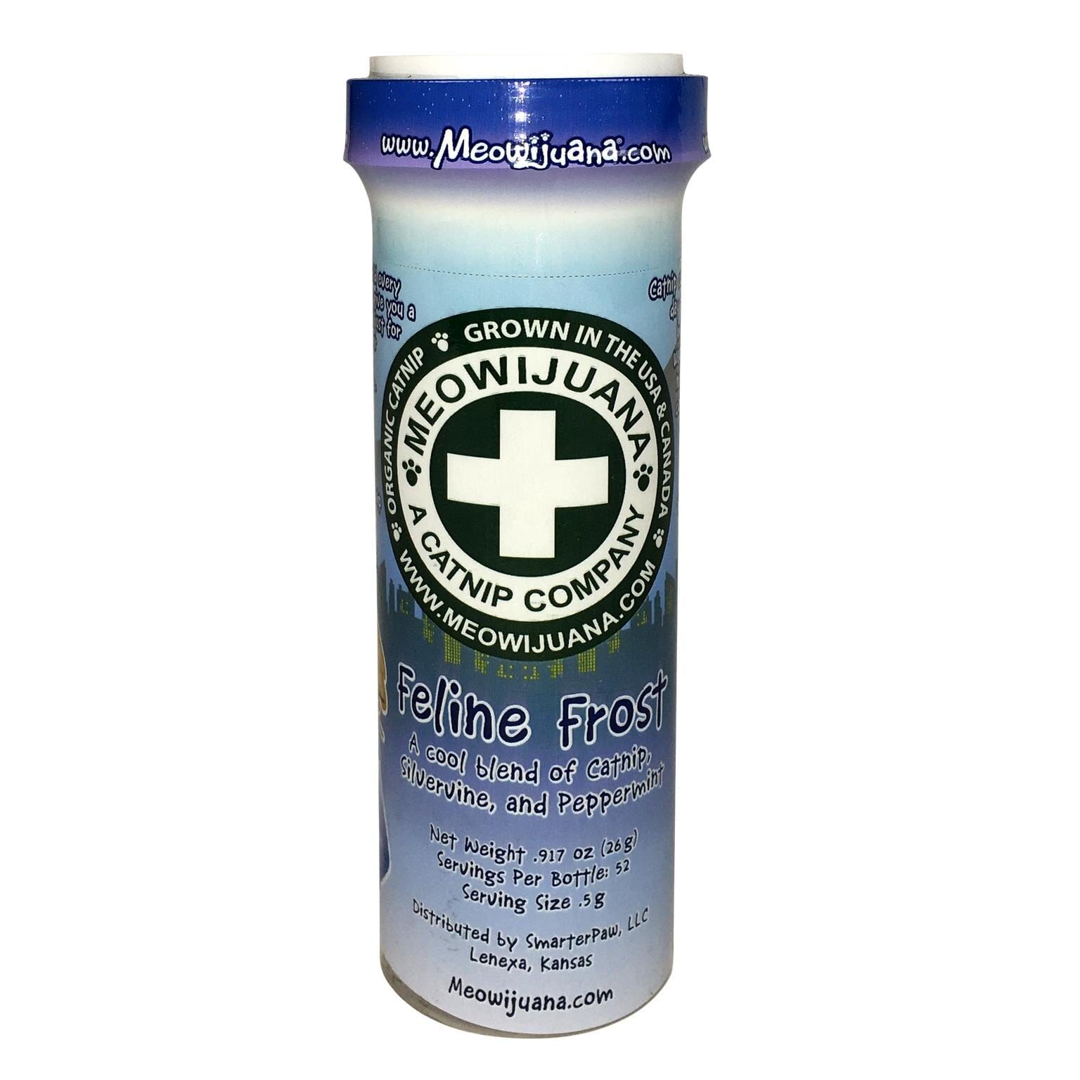 Meowijuana Feline Frost Silvervine and Peppermint Blend Premium Catnip - 26g