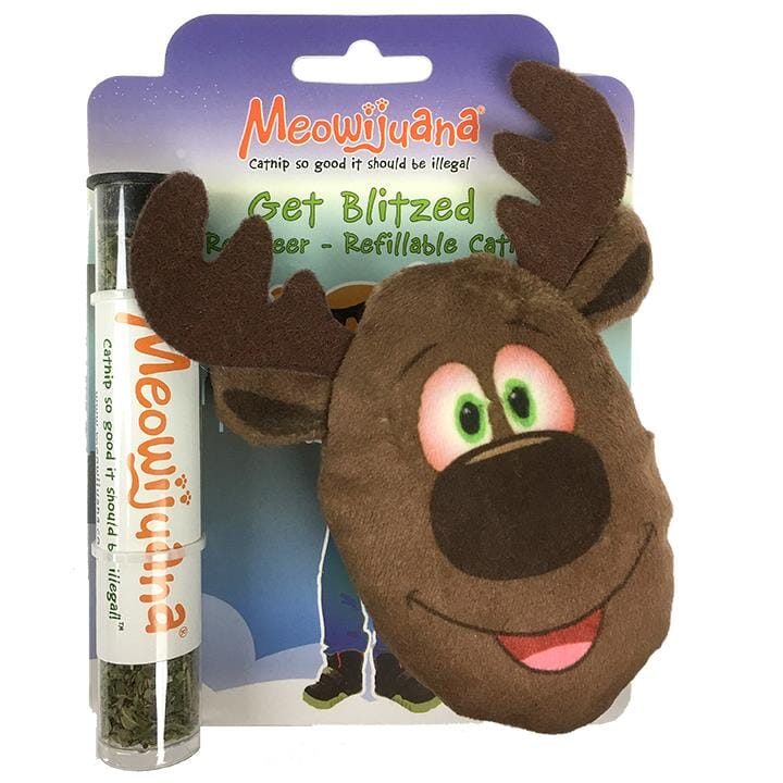 Meowijuana Get Blitzed Raindeer Crinkle Catnip Cat Toy