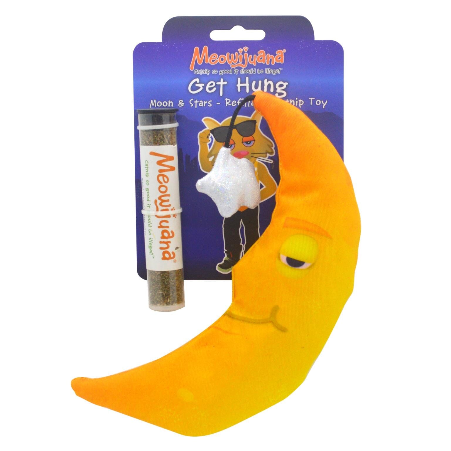Meowijuana Get Hung Moon and Stars Refillable Catnip Cat Toy
