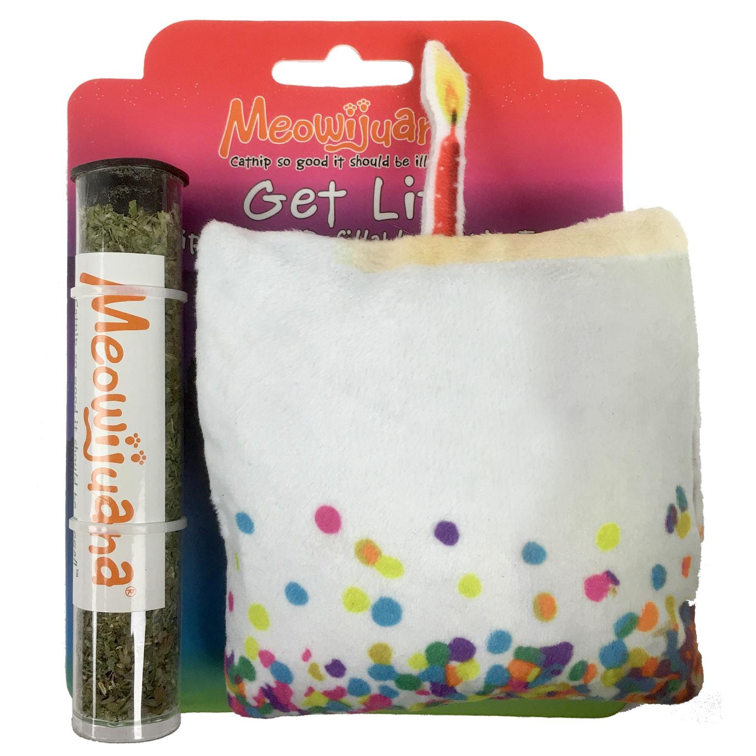 Meowijuana Get Lit Refillable Birthday Cake Catnip Cat Toy