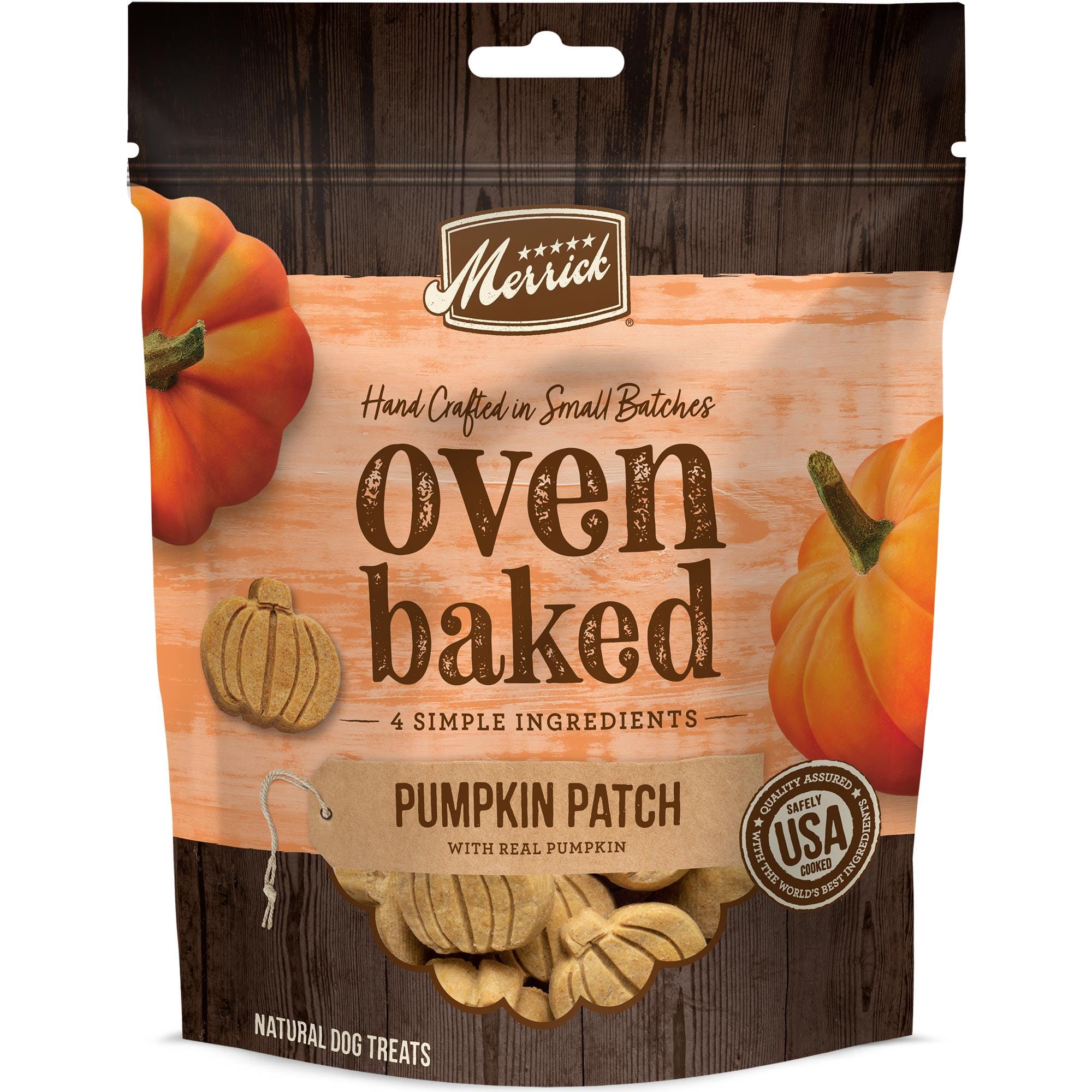 Merrick Treats Oven Baked Pumpkin Patch with Real Pumpkin Baked Dog Treats - 11 oz