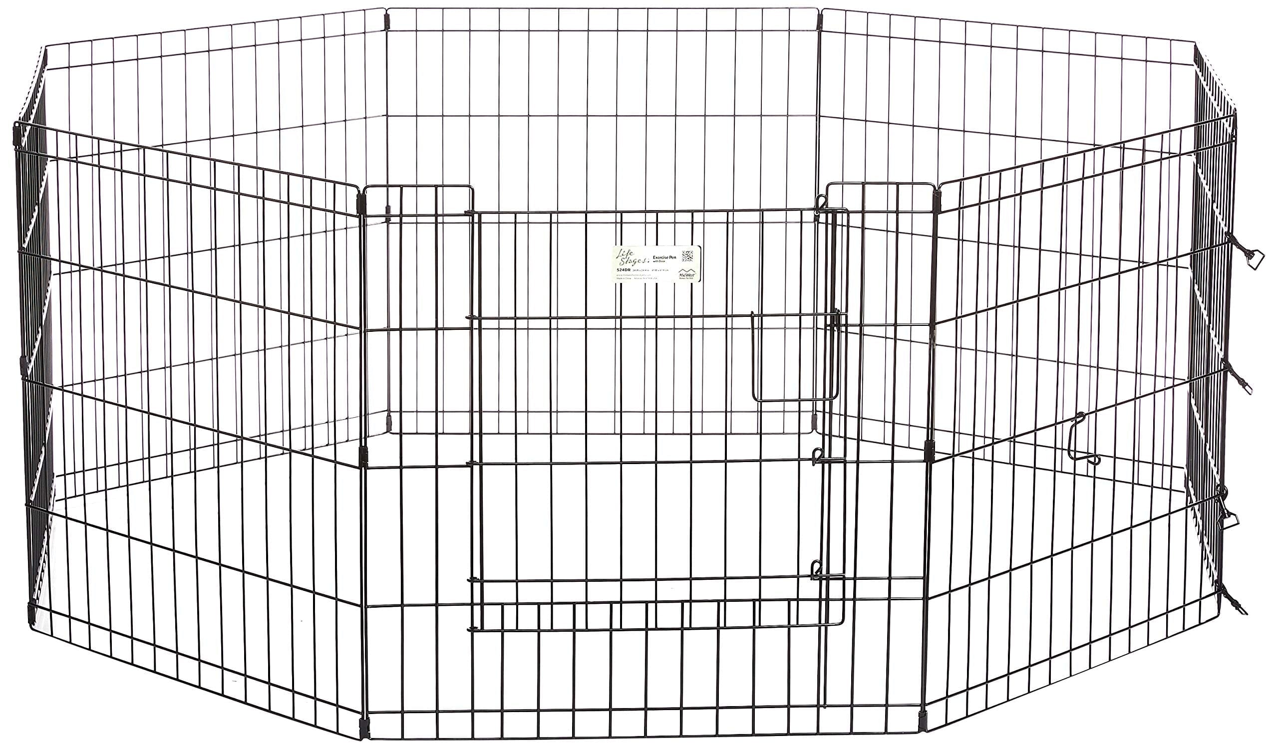 Midwest Contour Metal Exercise Pen for Dogs with Door - Black - 24" Height
