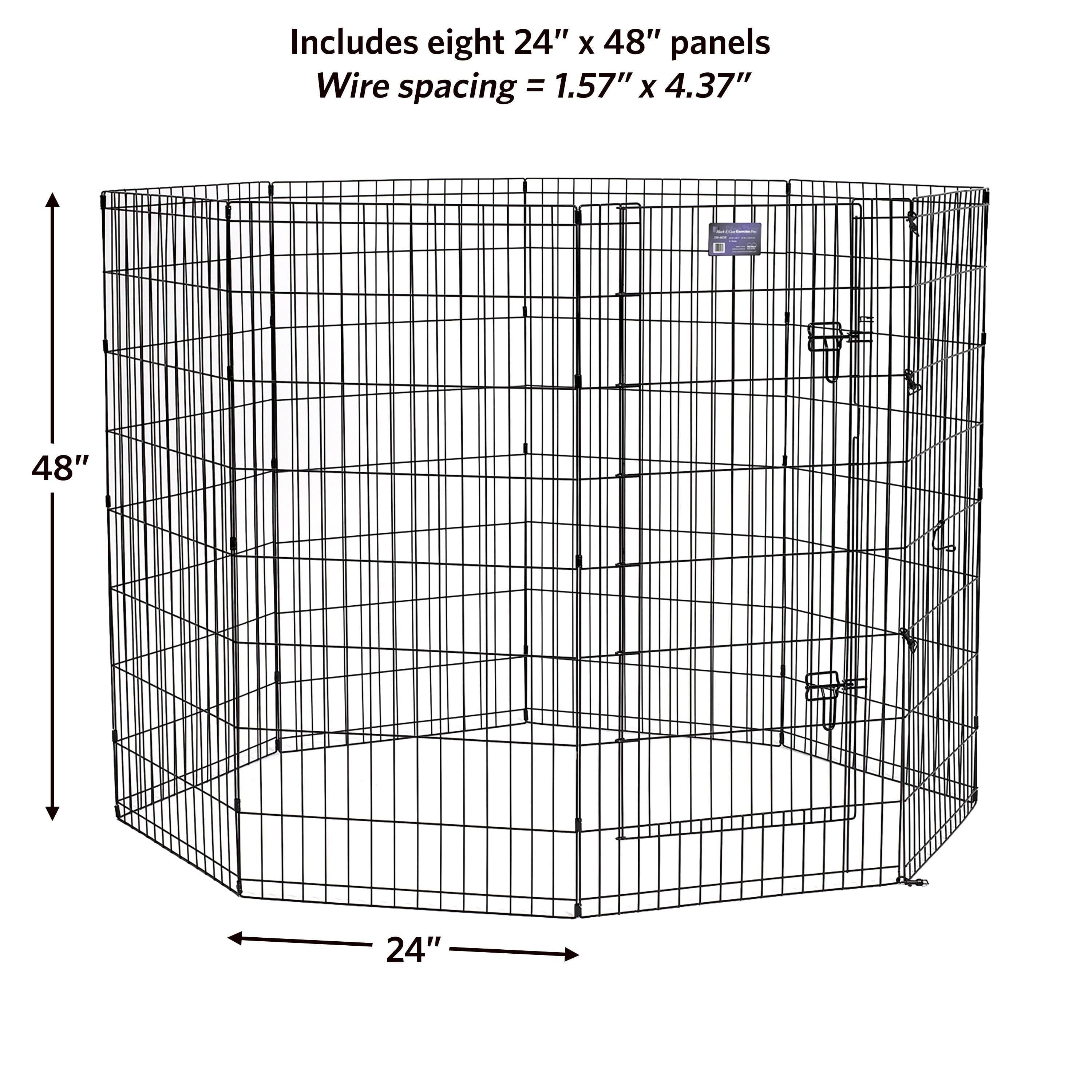Midwest Contour Metal Exercise Pen for Dogs with Door - Black - 48" Height