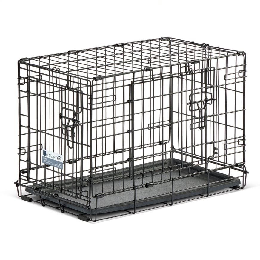 Midwest Contour Metal Folding Double Door Dog Crate - 22" X 13" X 16" Inches