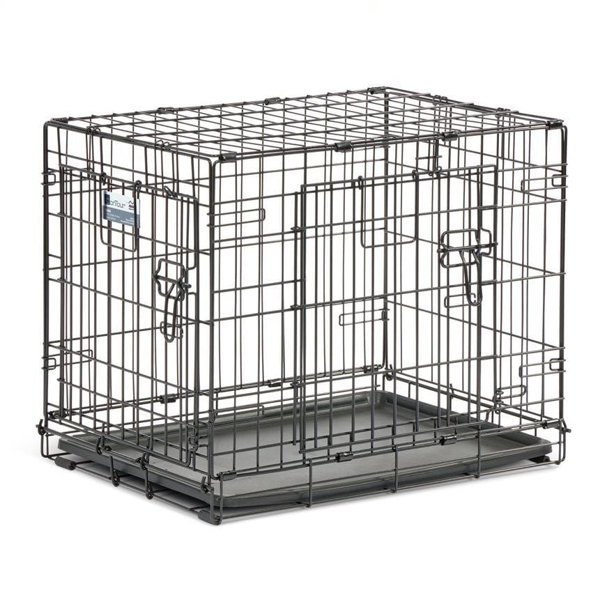 Midwest Contour Metal Folding Double Door Dog Crate - 24" X 18" X 19" Inches