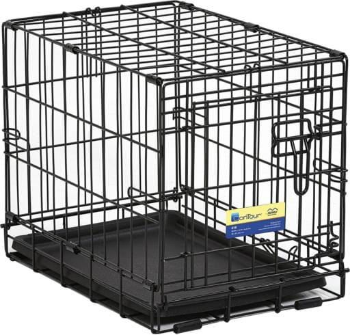 Midwest Contour Metal Folding Single Door Dog Crate - 18" X 12" X 14" Inches