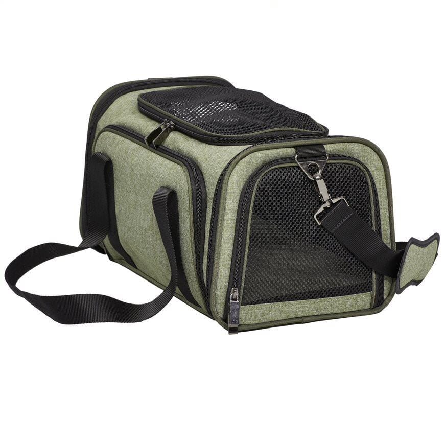 Midwest Duffy Expandable Travel Pet Carrier - Green - Small - 16.3" X 10.1" X 9.3" Inches
